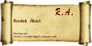 Rodek Ábel névjegykártya