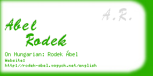 abel rodek business card