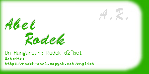abel rodek business card